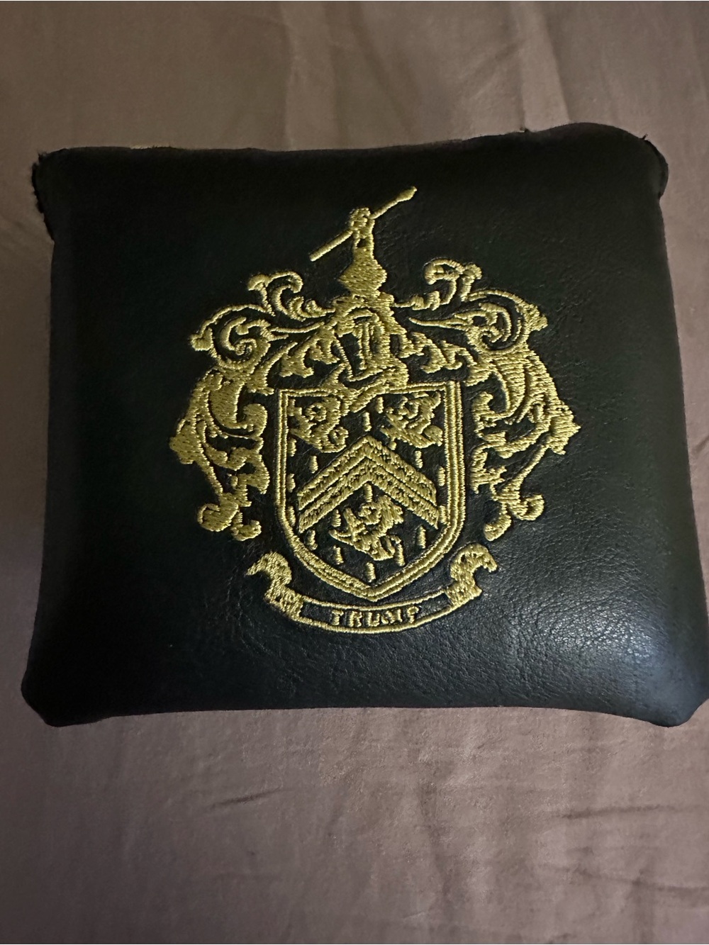 45-47 Trump Black Leatherette Mallet Headcover with Gold Embroidered Crest